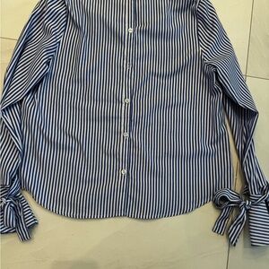 Elegant Blue Striped Button Down Shirt